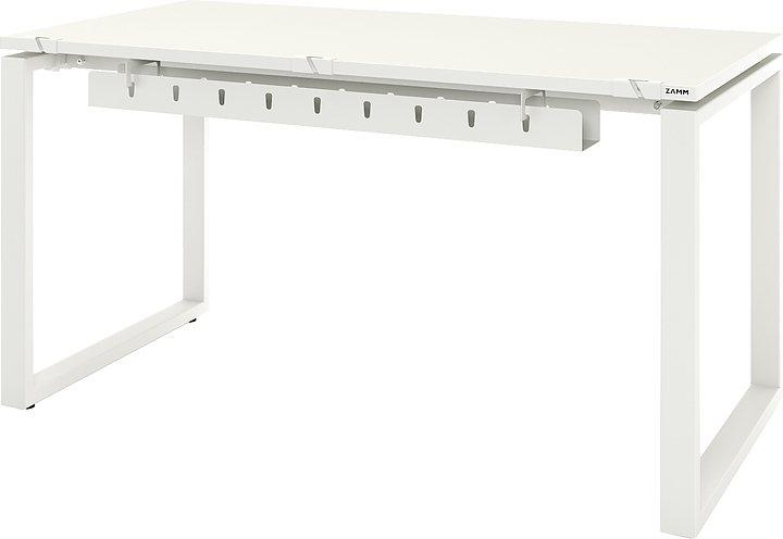 Стол офисный прямой ZAMM Зета 60х30 ТР 1000х700 с пропусками и кабель-каналом, белый