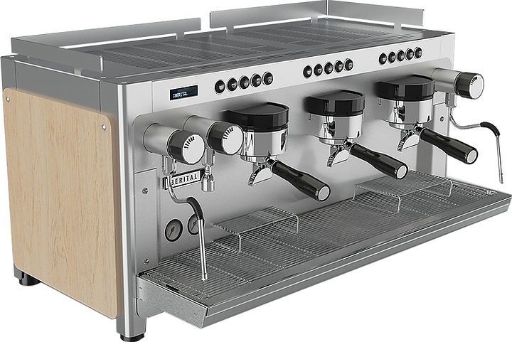 Кофемашина IBERITAL Tandem 3 GR + ЖК-дисплей (Датчик температуры) высокая группа, дерево
