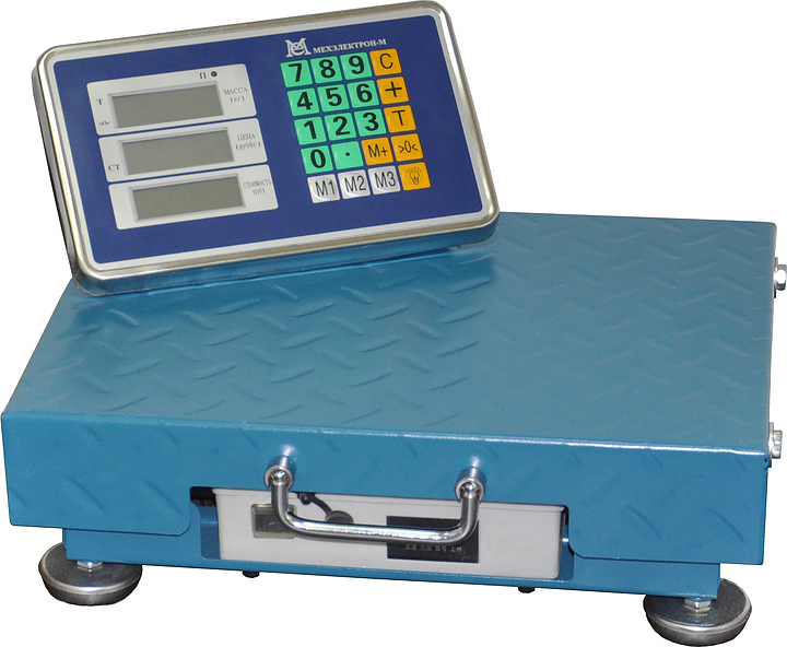 Весы электронные товарные Мехэлектрон-М ВЭТ-60-20-1С-РАБ (320х420) (LCD) беспроводные, напольные, синий