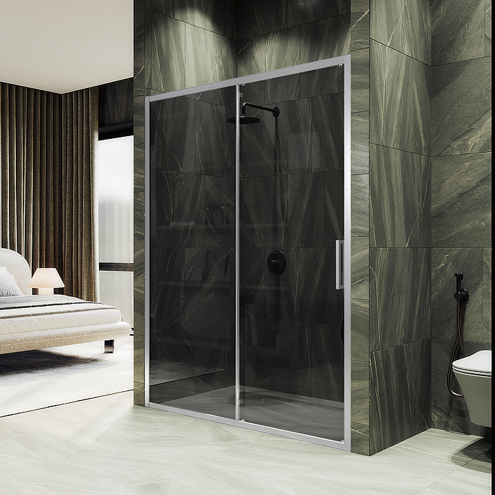 Дверь душевая MaybahGlass MGD-1284-5 120х195 см в нишу, раздвижная