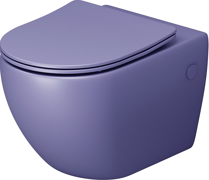 Унитаз подвесной с крышкой-сиденьем Grossman Color GR-4411LIMS фиолетовый матовый
