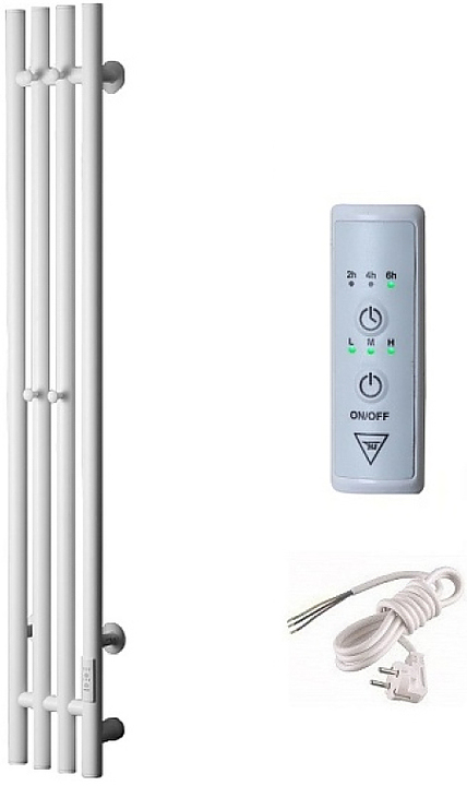 Полотенцесушитель электрический Тругор Пэк сп Вектор 120х15 см, с 4 крючками, белый