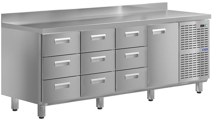 Стол холодильный KAYMAN КСХ-3331/60 (1 дверь, 9 ящиков)