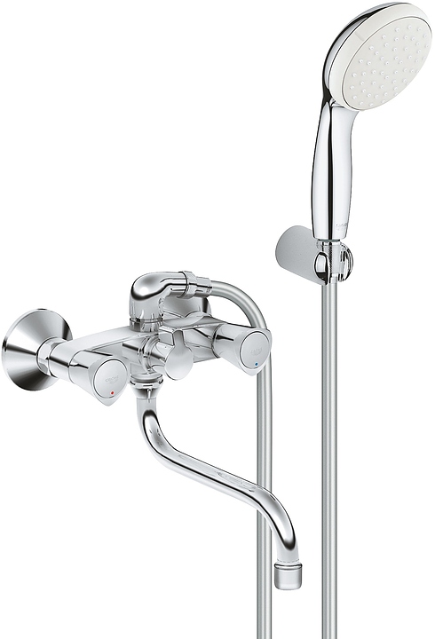 Смеситель для ванны и душа с душевым гарнитуром настенный Grohe Costa S 2679210A