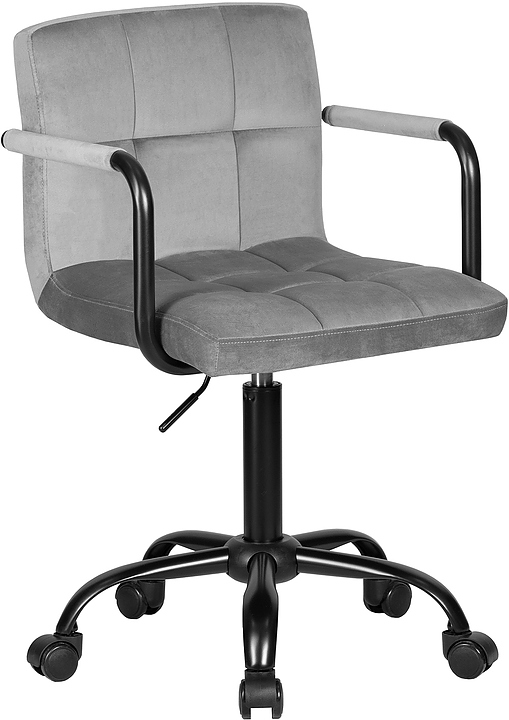 Кресло офисное для персонала DOBRIN 9400-LM-N TERRY BLACK (серый велюр) 2 шт.