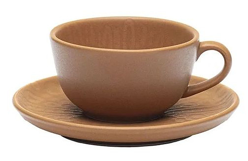 Пара чайная Oxford FLAT ESTRELA DO MAR 151596 (чашка 200мл и блюдце 14,5см) светло-коричневый