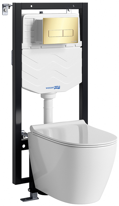 Система инсталляции с унитазом Wasserkraft Vils 56TLT.010.ME.PG03.H002 золото глянцевое