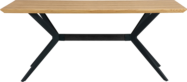 Стол обеденный Hesby Whispered Echo (МДФ / металл) светлое дерево / черный