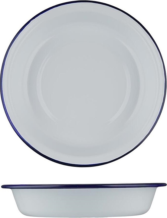 Салатник Sunnex CEP9085 Blue Rim 1000 мл d=22 см h=4,5 см (эмалированная сталь)