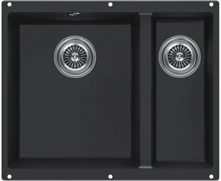 Кухонная мойка KUCHENSTERN 102BL10 UNDER 60-2 Ku-Granit 530х460х190 мм черный