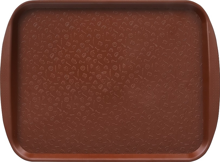 Поднос столовый Клен 04025 330х260 мм (полистирол) коричневый