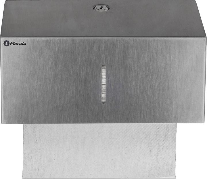 Диспенсер листовых бумажных полотенец Merida STELLA R MINI ASM201.R V-сложение (нерж. сталь) матовая сталь