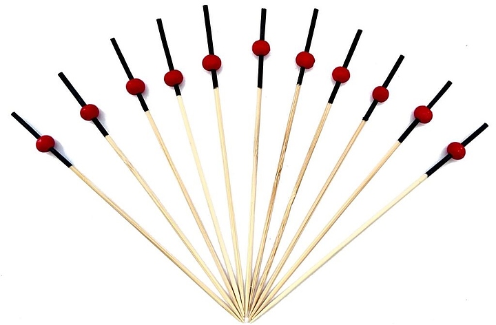 Пика шпажка P.L. Proff Cuisine 4627151560878 бамбук "Шарик" красный 12 см 100 шт