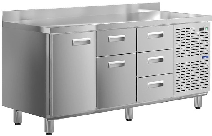 Стол холодильный KAYMAN КСХ-143/60 (1 дверь, 5 ящиков)