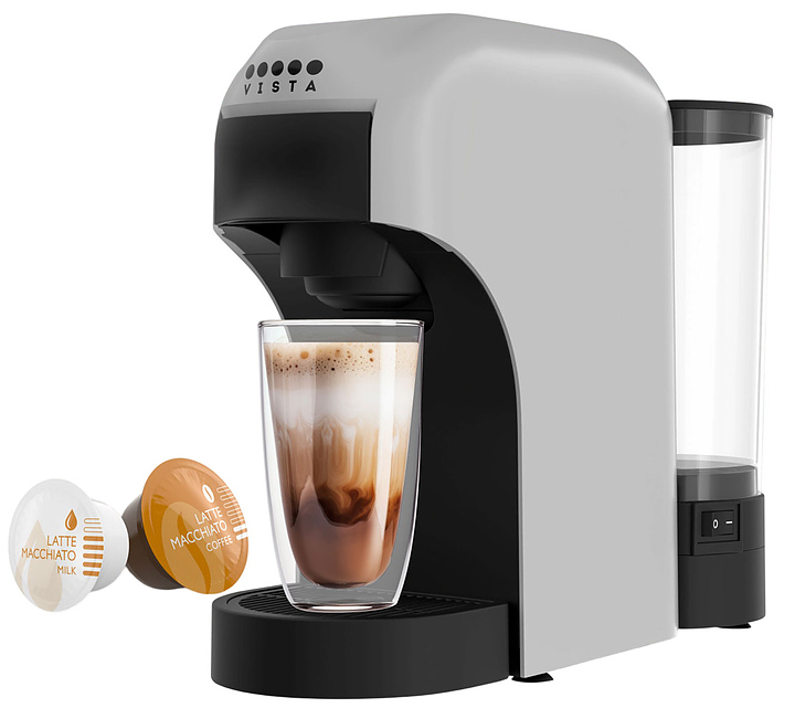 Капсульная кофемашина Vista Trifony DNS300 850 Вт серый, черный