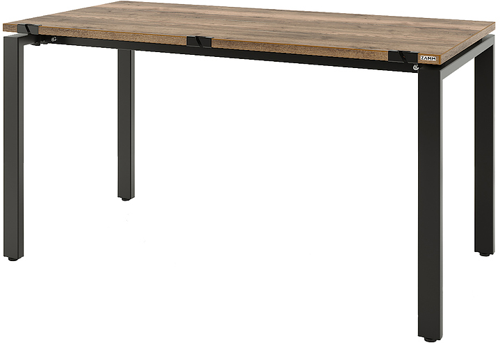 Стол офисный прямой ZAMM Формат 60х30 ТР 800х800 с пропусками, дуб галифакс олово/черный