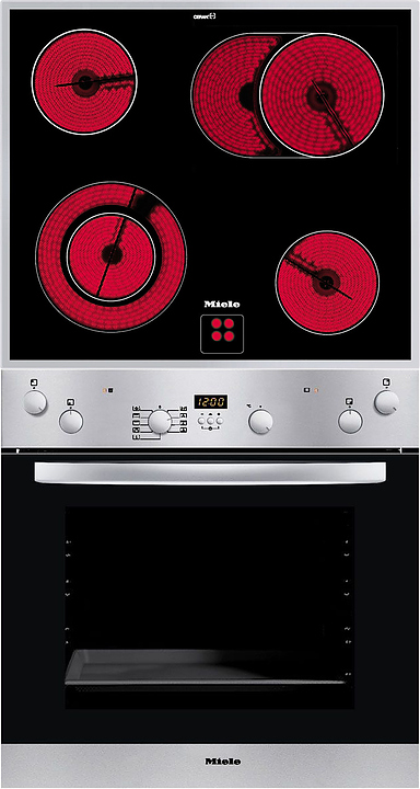 Встраиваемый зависимый комплект Miele H 4212 E сталь + KM 6013