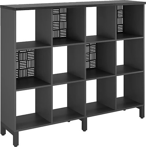 Стеллажная система КОБОР SQ-3Х4 black/wood