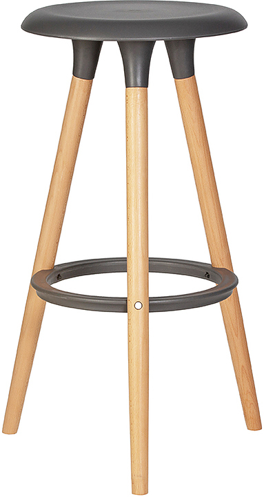 Табурет барный DOBRIN 652PP-LMZL ROYCE (темно-серый, светлый бук)