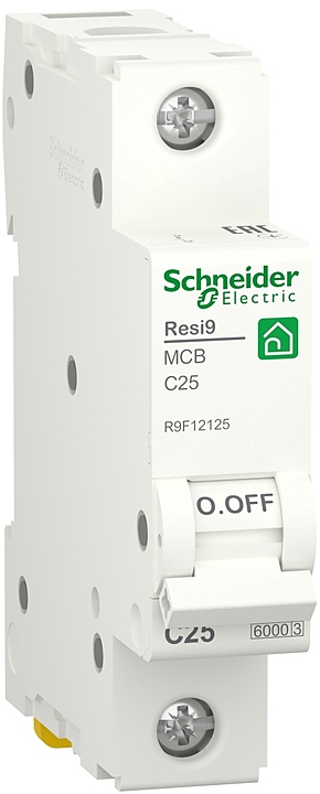 Выключатель автоматический модульный Schneider Electric Resi9 1P 25А (АB) С 6кА