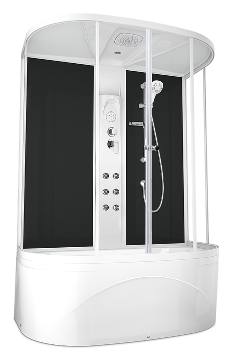 Душевая кабина с гидромассажем и блоком управления Domani-Spa Neat high DS01N158HBCl10 150х80 см