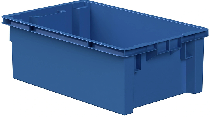 Ящик универсальный iPlast 600х400х200 мм ЭКО, сплошной, синий