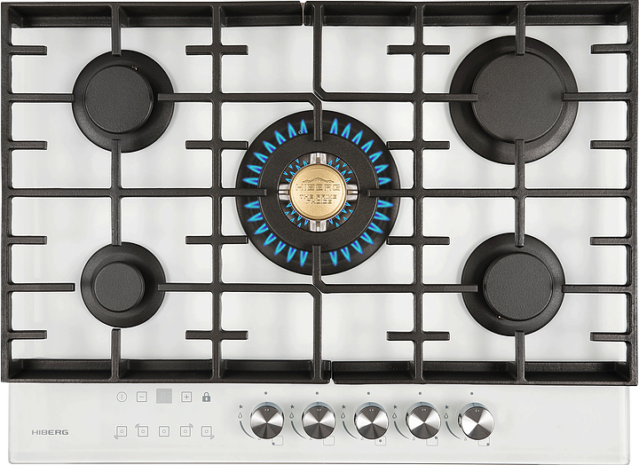 Варочная панель газовая Hiberg VM 7155 W белая