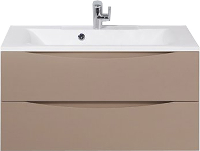 Тумба с раковиной BelBagno MARINO-900-2C-SO-CL-P + BB900/450-LV-MR-PR перелив слева, капучино