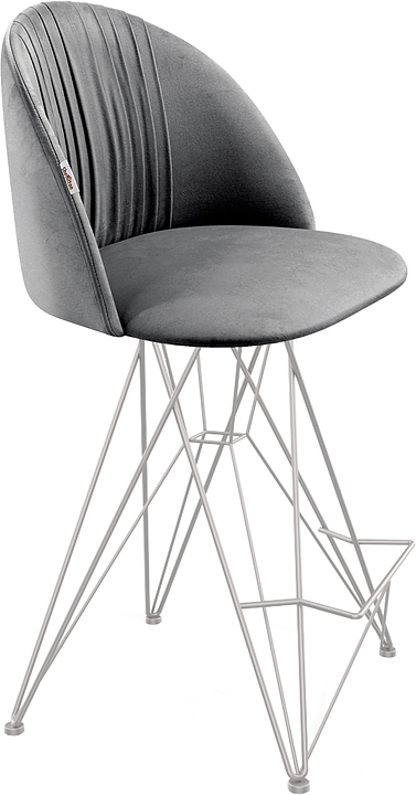 Стул полубарный Sheffilton SHT-ST35-1/S66-1 угольно-серый / хром лак