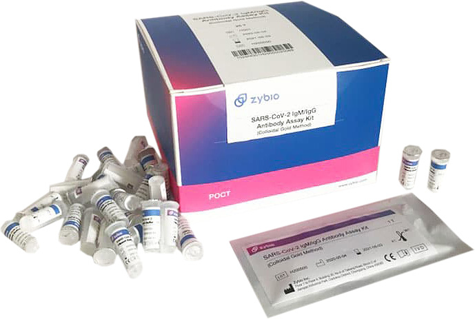 Набор экспресс-тестов на COVID-19 и наличие антител Zybio SARS-Cov-2 IgG/IgM Antibody Assay Kit 25 шт.