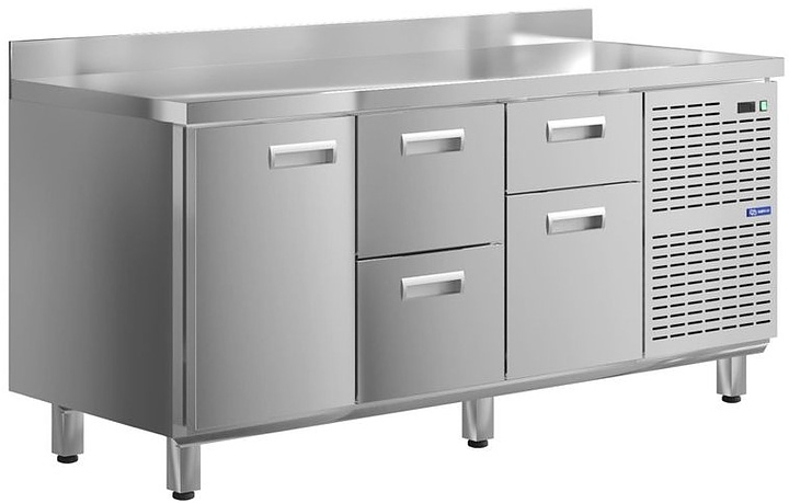 Стол холодильный KAYMAN КСХ-124/70 (1 дверь, 4 ящика)