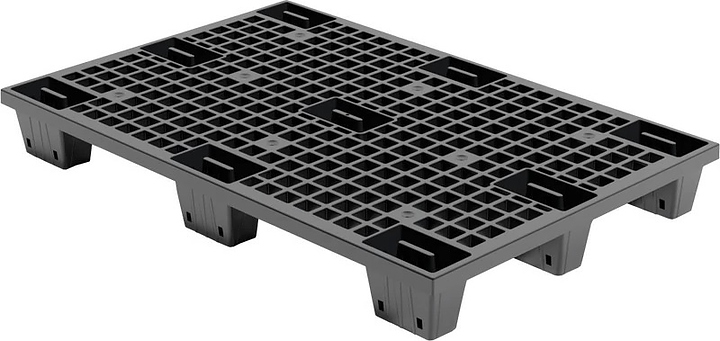 Паллет ТАРА.РУ TR 1208 LP ВС 1200x800х160 мм (перфорированный на ножках) черный
