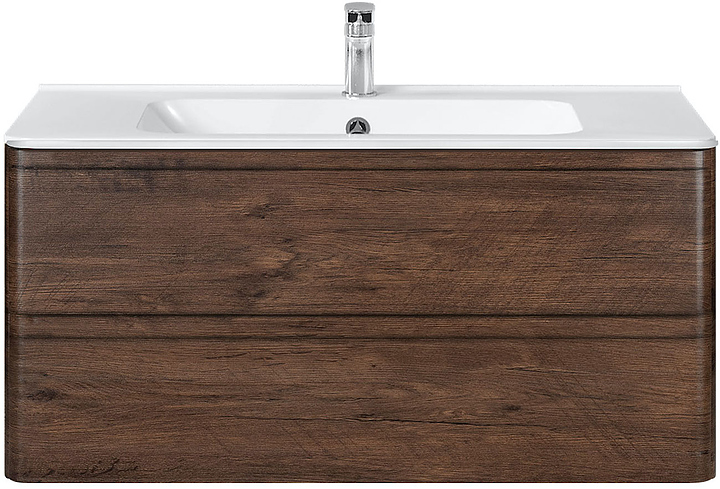 Тумба под раковину Vincea Vico 1000 R.Wood 99,5х46,6 см, подвесная, темное дерево