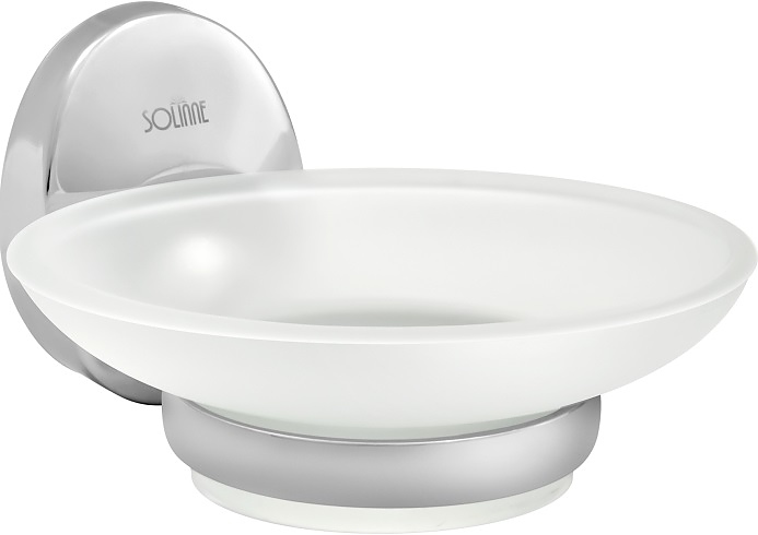 Мыльница Puff Solinne 16131 Modern (стекло матовое / нерж. сталь) сатин / хром
