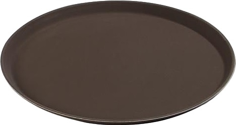 Поднос MGprof 45814 d=27 см (полипропилен прорезиненный) коричневый