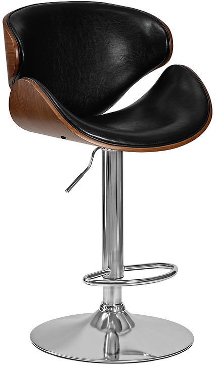 Стул барный DOBRIN 4905-LMZ-N KARTER (коричневое дерево, черный) 2 шт.