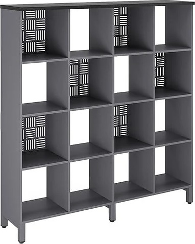 Стеллажная система КОБОР SQ-4X4 graphite/wood