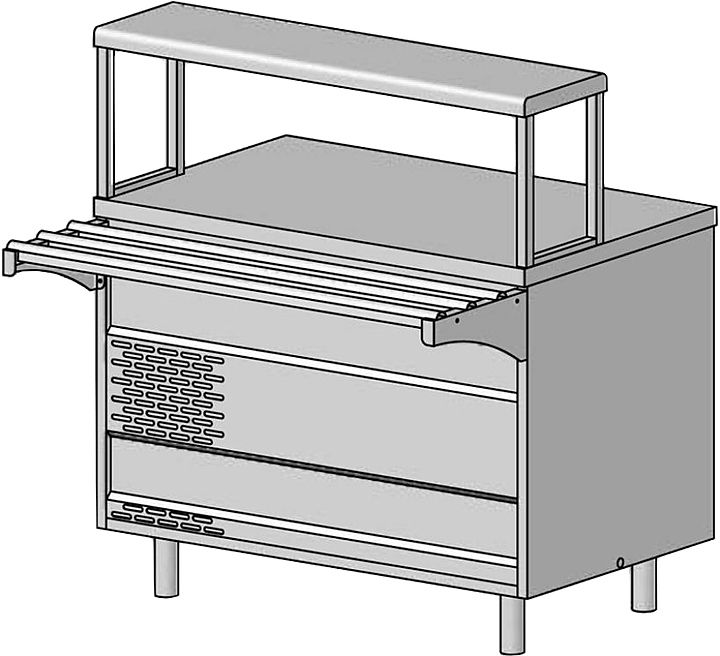 Прилавок с охлаждаемой столешницей ЦМИ Волга ПОСнп-150 (1500х700(1030)х1240 мм)