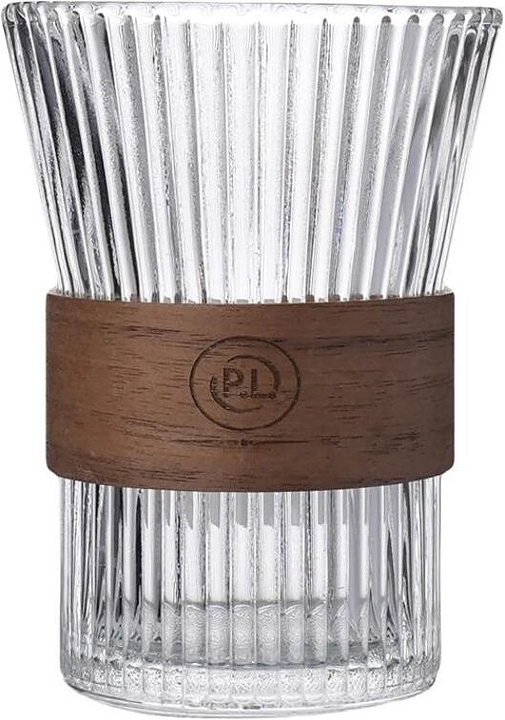 Чашка кофейная P.L. Barbossa Barista S0594-1 Japanese Style Optic 300 мл d=8,2 см h=11,2 см (стекло) с деревянной вставкой