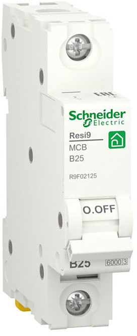 Выключатель автоматический модульный Schneider Electric Resi9 1P 25А (B) 6кА
