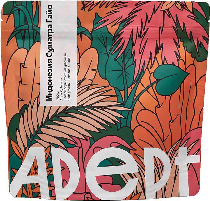 Кофе свежеобжаренный Adept Coffee Суматра Гайо (арабика, в зернах, 0,2 кг)