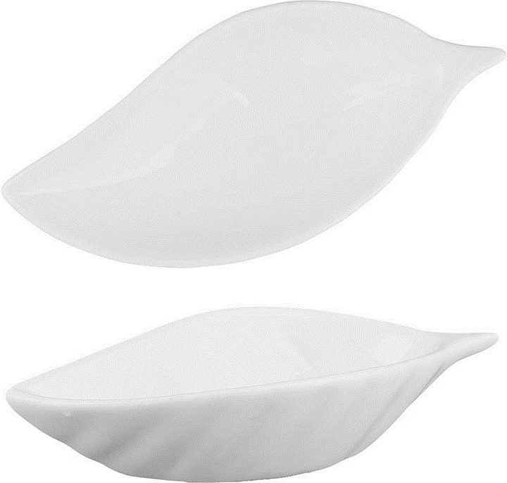 Соусник P.L. Proff Cuisine F2038 "Лист" 20 мл 10х4,5 см h=2 см (фарфор) белый