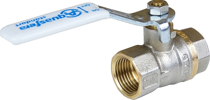 Кран шаровой Aquasfera 107-5136, ДУ 20, PN 3 МПа, 3/4"ВР - 3/4"ВР, 1101-02 STANDARD полнопроходной латунный с рычагом