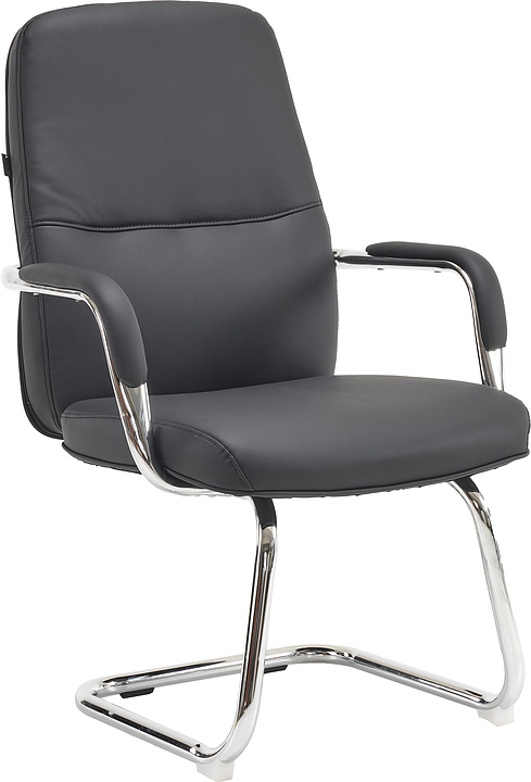 Кресло для посетителей Everprof Vesta CF (экокожа) черное