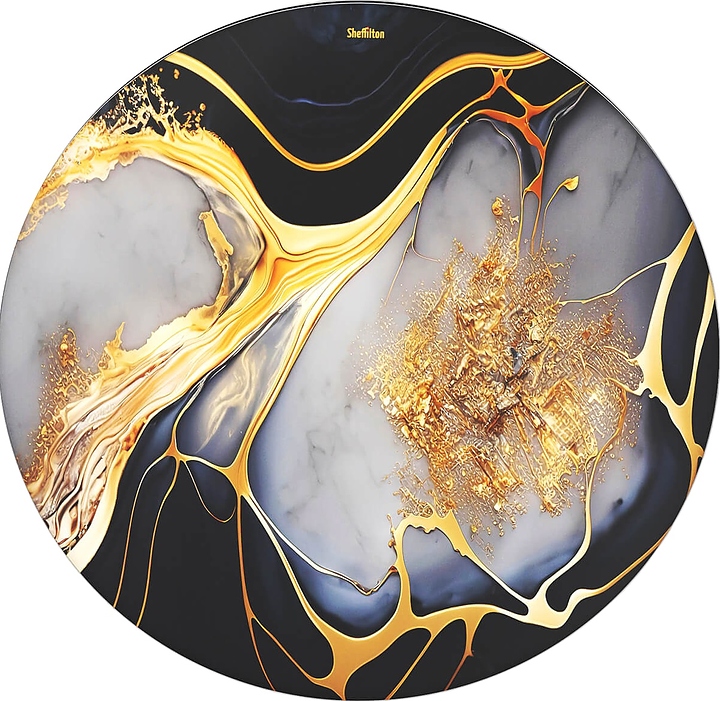 Столешница Sheffilton SHT-TT32 80 (стекло / МДФ) круглая черный алмаз