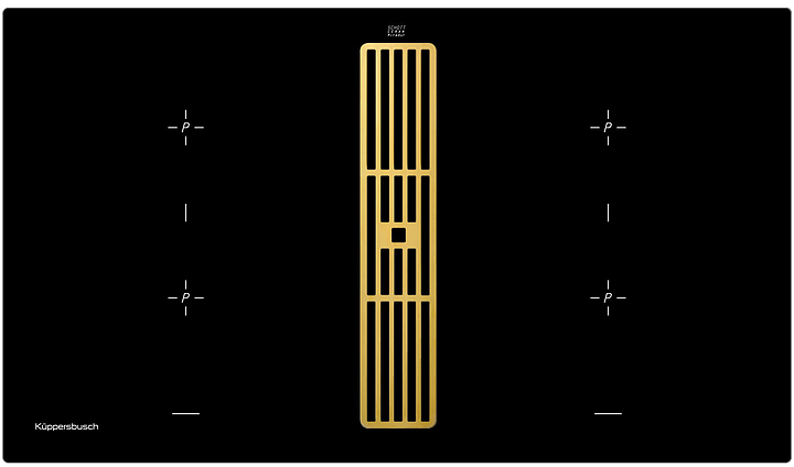 Индукционная варочная панель с вытяжкой Kuppersbusch KMI 9850.0 SR Gold