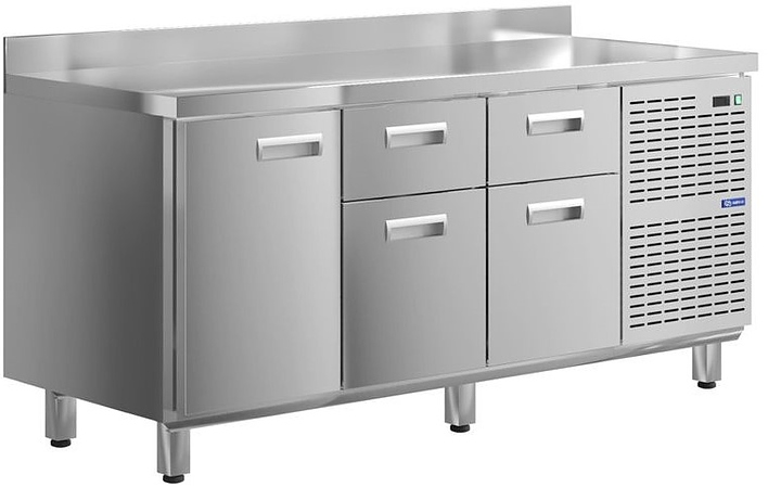 Стол холодильный KAYMAN КСХ-144/60 (1 дверь, 4 ящика)