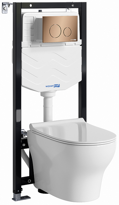 Система инсталляции с унитазом Wasserkraft Aller 10TLT.010.ME.RG02.H001 золото розовое