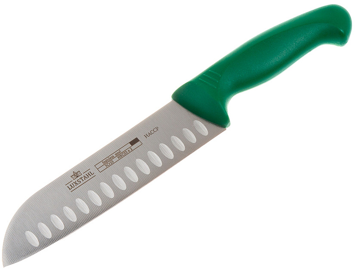 Нож поварской Luxstahl HACCP Santoku W016-032RU 7" 178 мм, зелёный