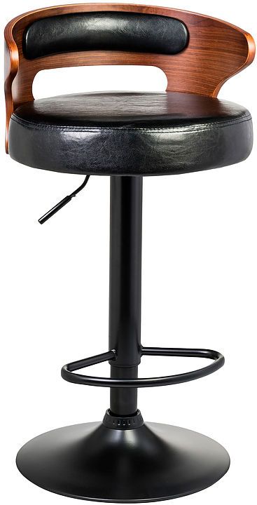 Стул барный DOBRIN 1018-LMZ-N FRED BLACK (коричневое дерево, черный) 2 шт.